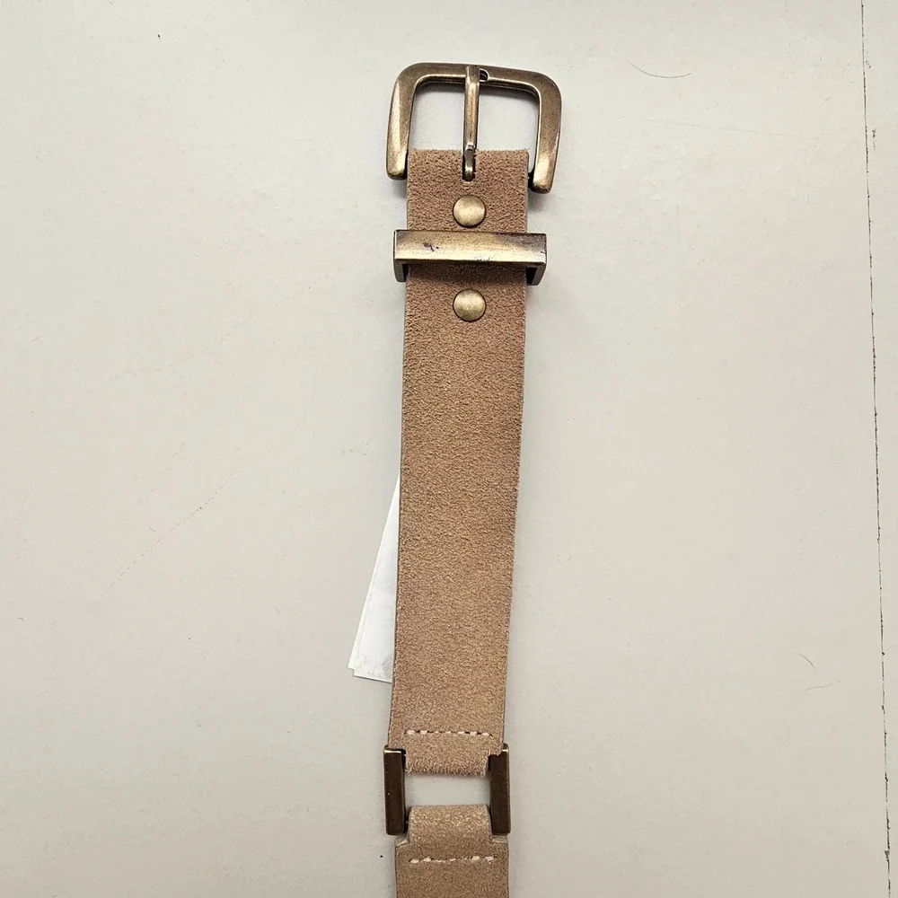 Banana Republic Womans Suede Leather Belt Tan Brass‎ Buckle Small Boho Festival